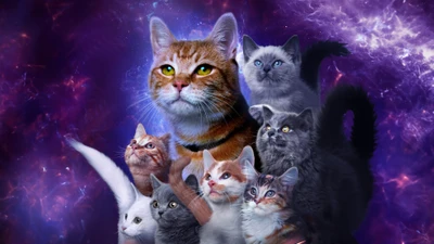 Galactic Cats: A Cosmic Tribute to Marvels