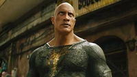 Dwayne Johnson as Black Adam in a dramatic moment from the 2022 film.