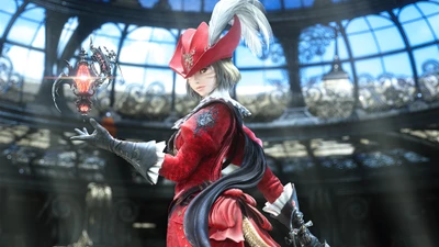 Mago Rojo en Final Fantasy XIV: Una impresionante exhibición de elegancia y magia