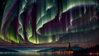 aurora, borealis, ai, digital art, night wallpaper