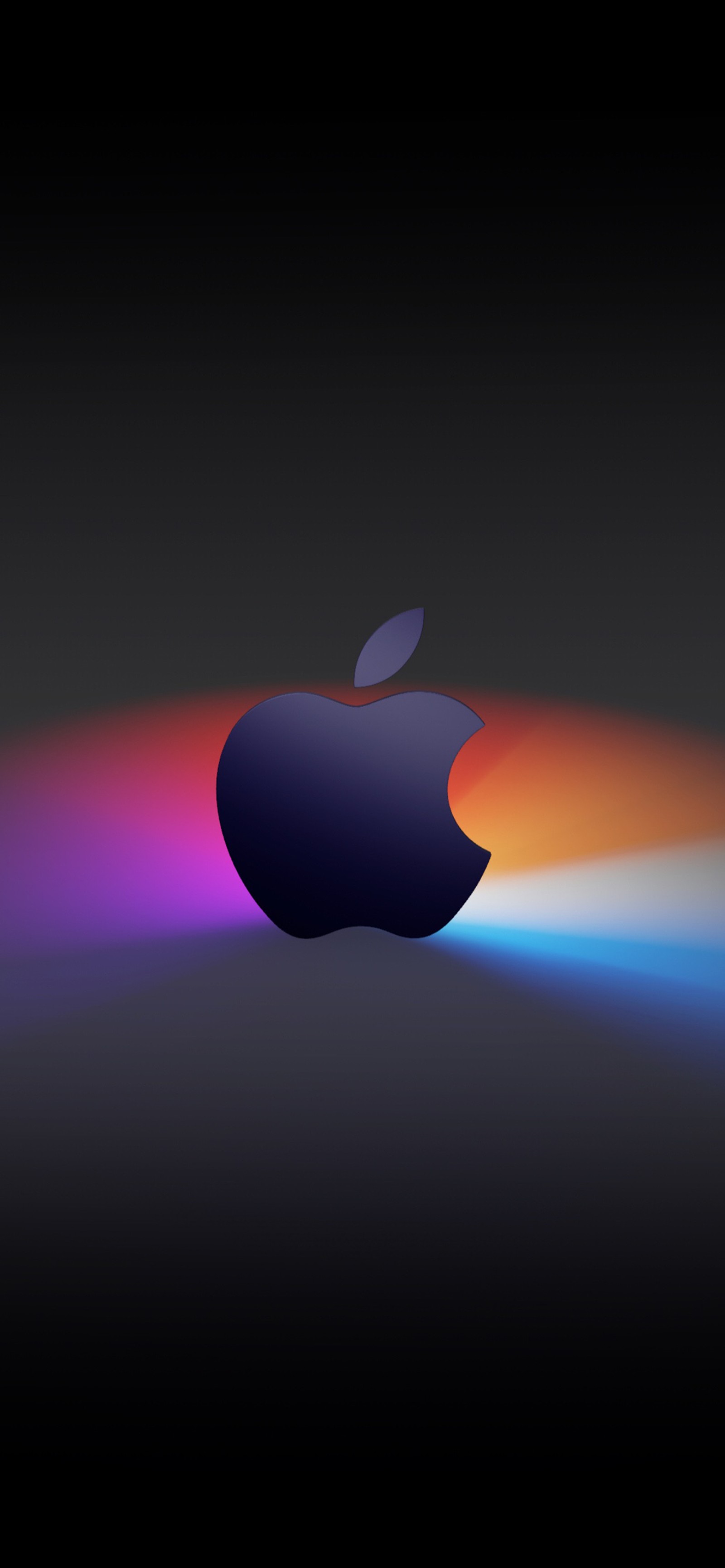 Das apple-logo mit einem regenbogenlicht, das herauskommt (apfel, iphone 12, iphone 12 pro, iphone 12 pro max, iphone 12 mini)