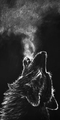 black, breathe, howl, wolf wallpaper