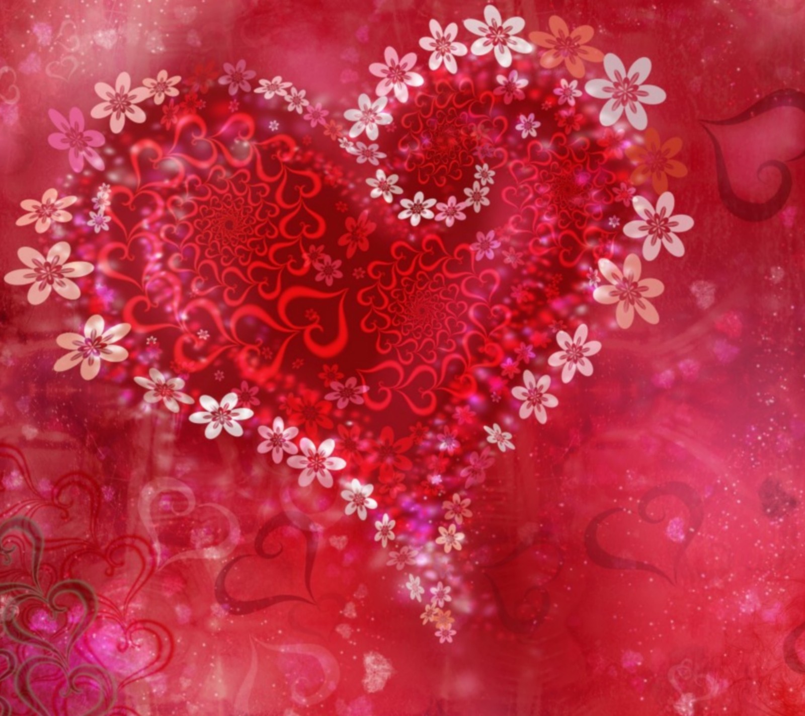 flowers, heart, i love you, love, valentines day Download Wallpaper