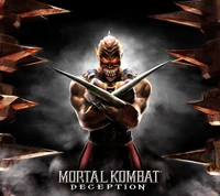 Baraka from Mortal Kombat: Deception, wielding his signature blades in a dark, intense setting.