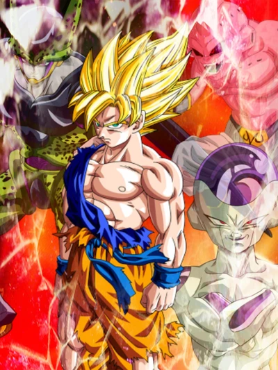 Goku Faces Iconic Rivals: Cell, Frieza, and Majin Buu