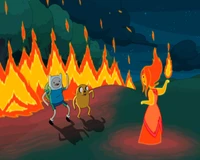 Finn and Jake Confront the Fire Princess in an Epic Adventure