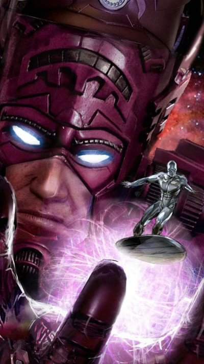 Galactus se enfrenta al Silver Surfer: Un enfrentamiento de Marvel