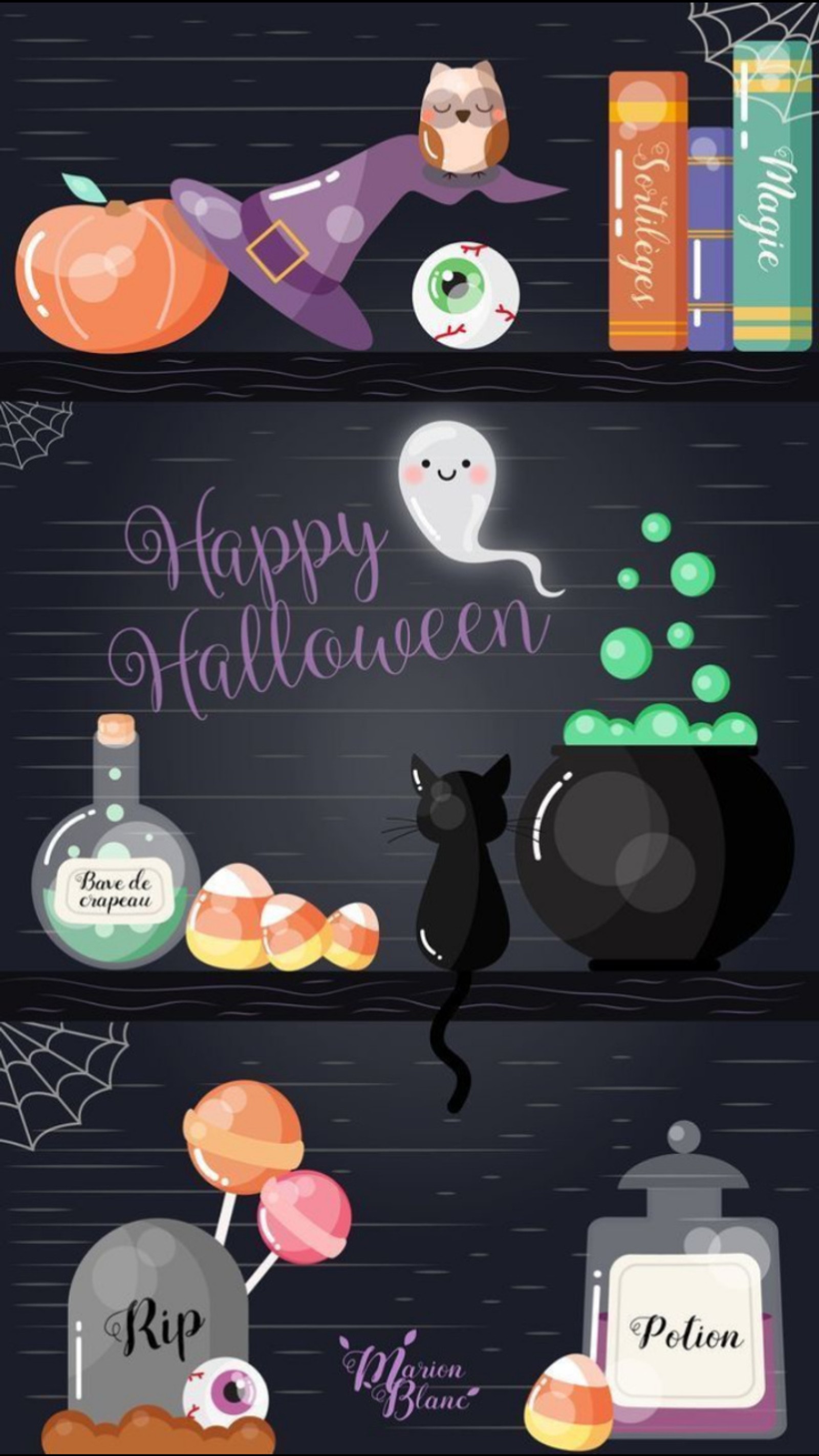 black cat, cartoon, cute, halloween, rip Download Wallpaper