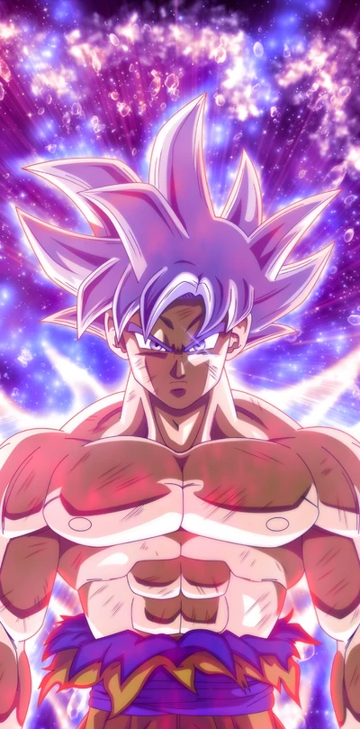 Super-Saiyajin-Transformation: Goku in lebendiger Energieaura