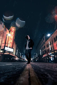 night, darkness, atmosphere, street, digital compositing wallpaper