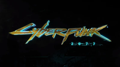 Logo de Cyberpunk 2077 en colores neón