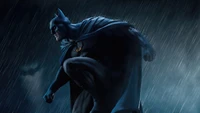 Batman: The Dark Knight in a Rainy Night Vigil