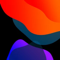 Gradientes multicolores vibrantes sobre fondo negro - fondo de pantalla 4K inspirado en iOS 13