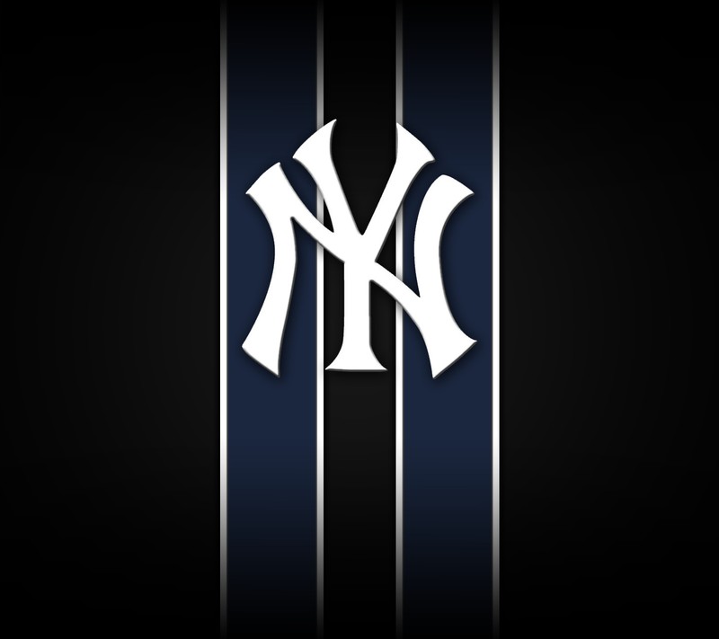 Крупный план логотипа бейсбола на черном фоне (mlb, нью йорк, new york, янки, yankees)