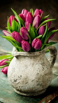 flowers, bouquet, pink, vase, nature wallpaper