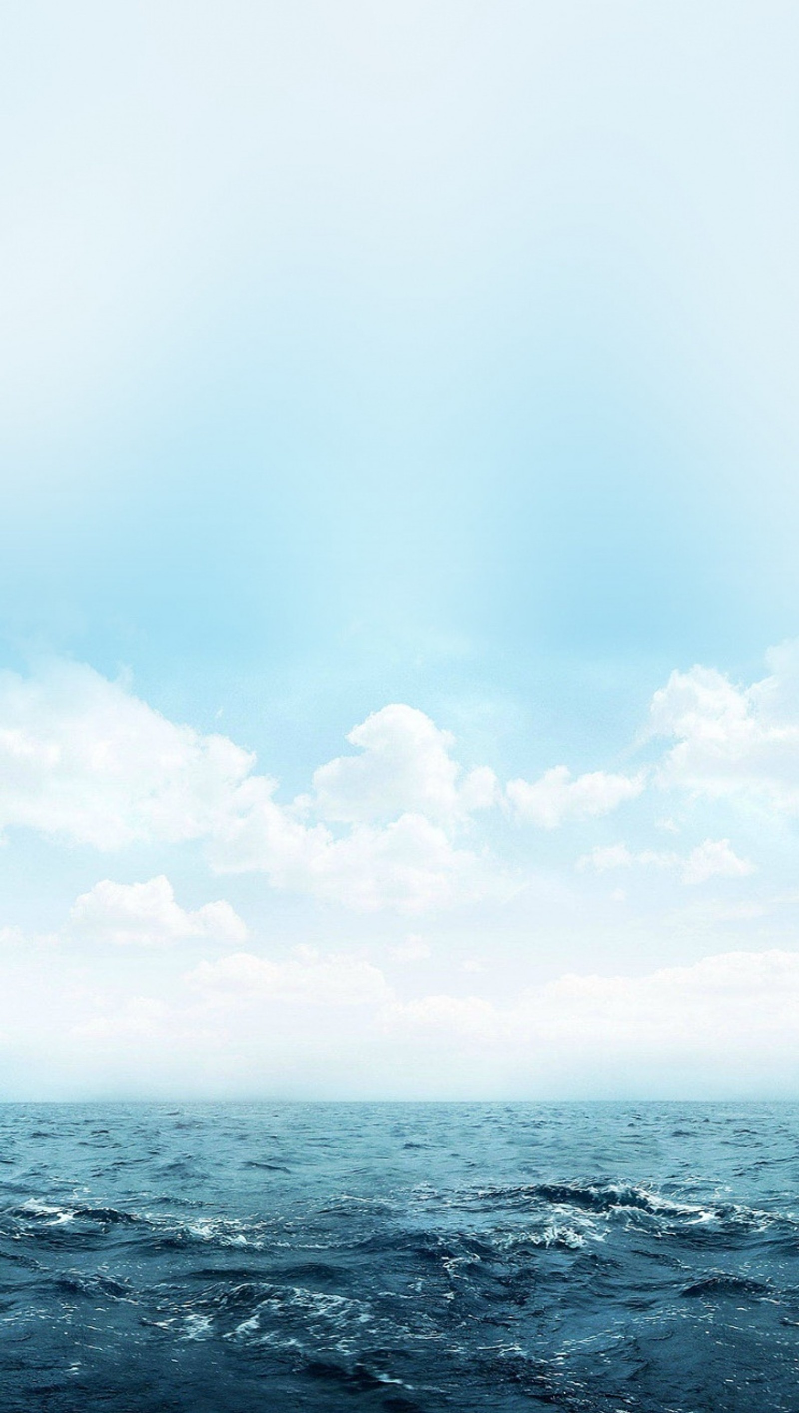 There is a large body of water with a sky background (ocean, sea)