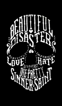 skull, beautiful disaster, love, hate