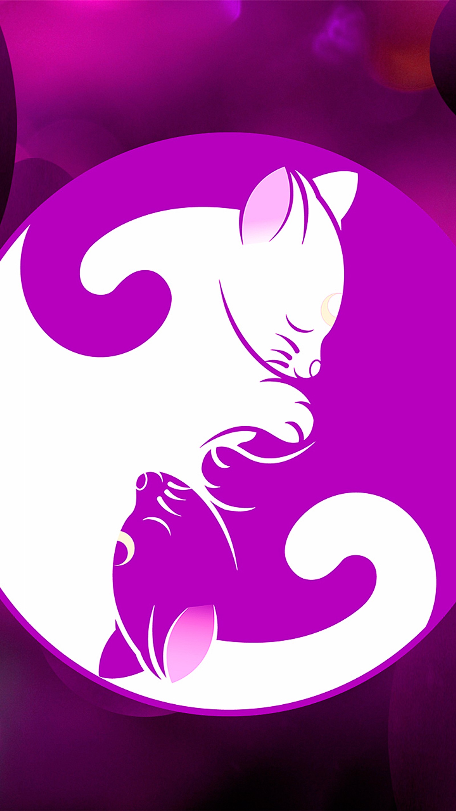 Téléchargez le fond d'écran animaux, art, chat, logo, violet