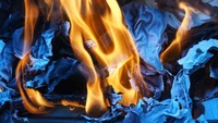 fire, combustion, heat, yellow, blue wallpaper