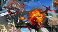 Epic Spider-Man Showdown Amid Explosions and Chaos