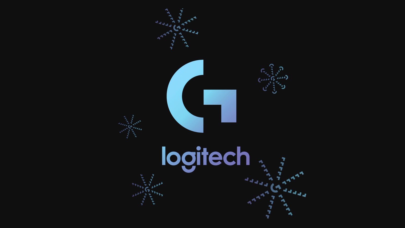 Un logo con la letra g y una estrella azul (logitech, estética oscura, ilustración, 5k, tecnología)