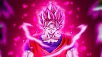 Super Saiyan Blau Kaio-ken Goku in einer Feurigen Aura - Dragon Ball Super 4K Hintergrundbild