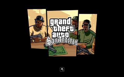 Grand Theft Auto: San Andreas Kunst mit Big Smoke und Ryder