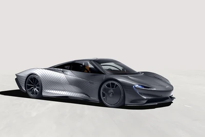 McLaren MSO Speedtail auf weißem Hintergrund – 2021 4K Hintergrundbild