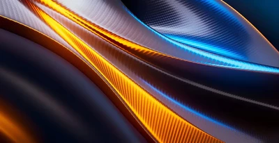 Lebendige abstrakte Wellen in Blau und Orange für Poco X4 GT 4K Hintergrundbild