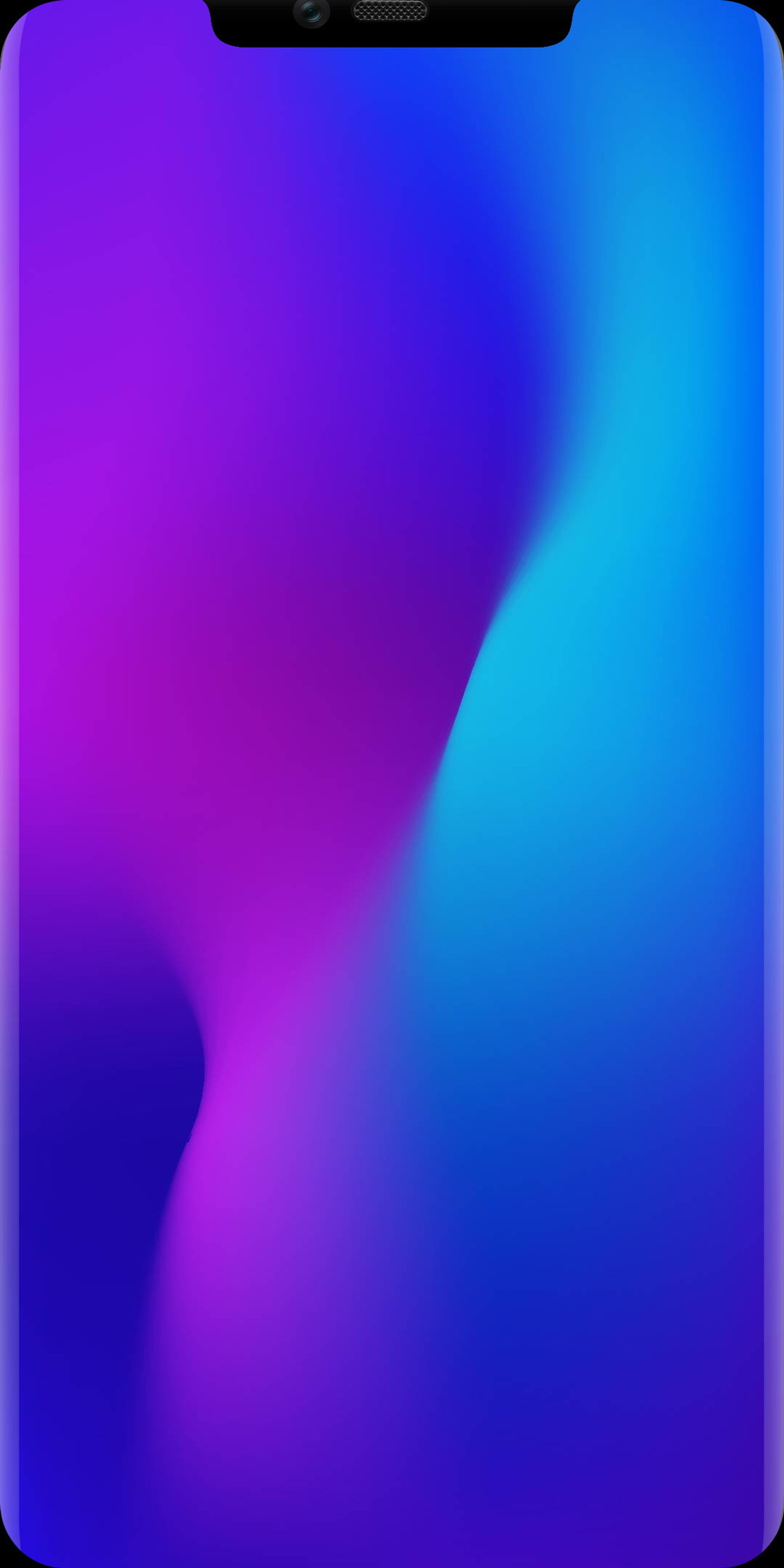 The back of a purple and blue phone with a blur background (nova, blue, huawei, notch, elegant)