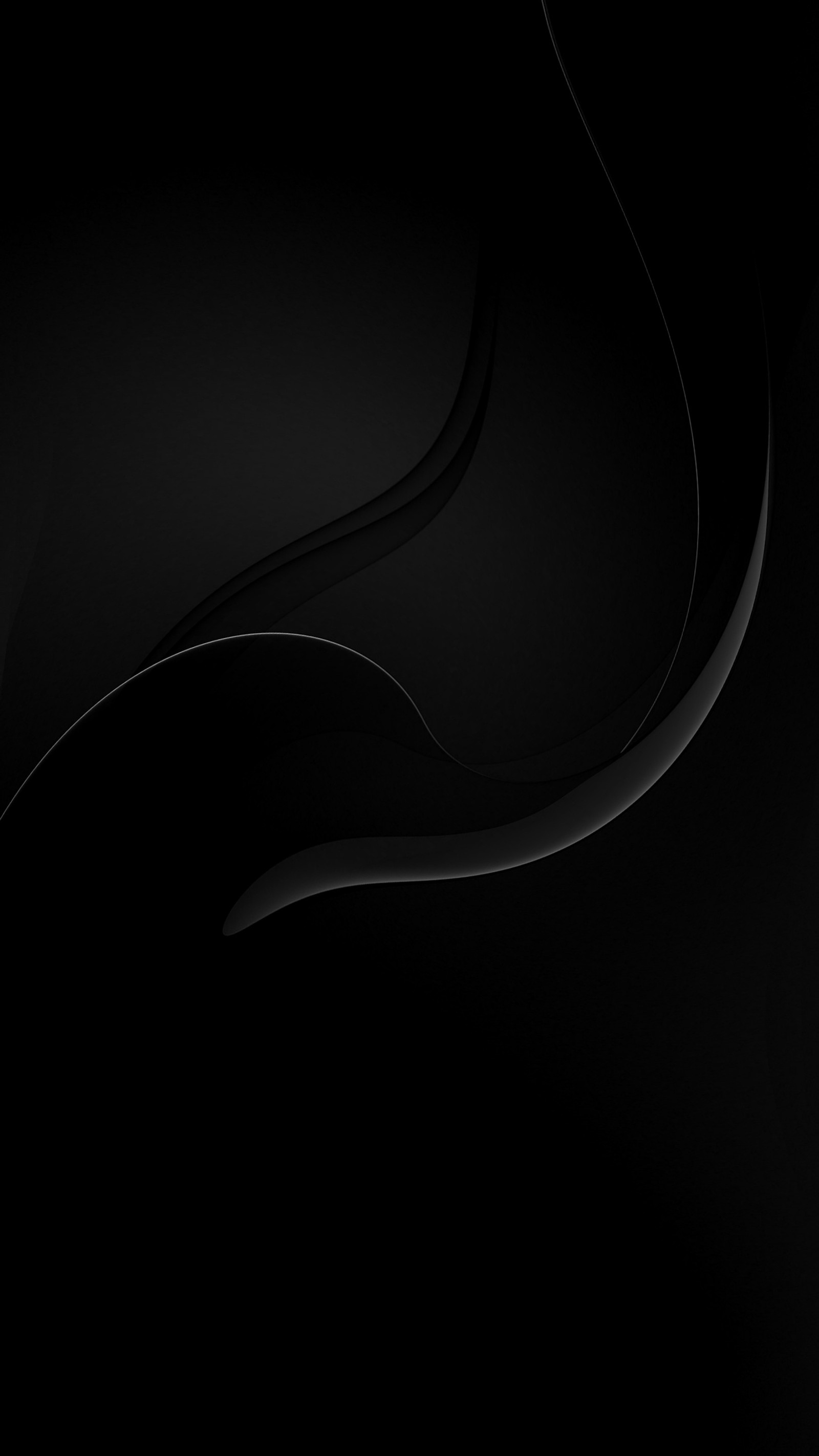 A close up of a black background with a curved design (abstract, amoled, black, dark)