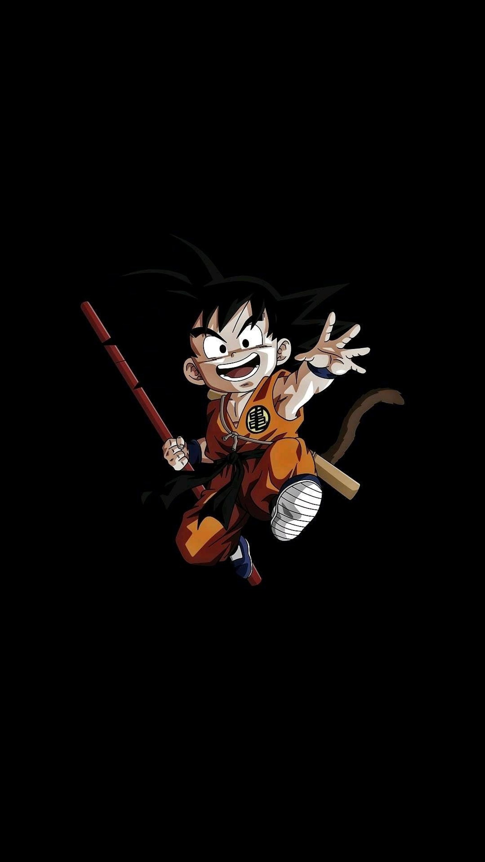 Dragon ball goku flying on a broom (dragon, anime)