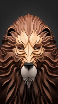 Stylized Paper Art of a Majestic Lion