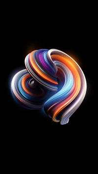 Colorful Curved Design on Black Background