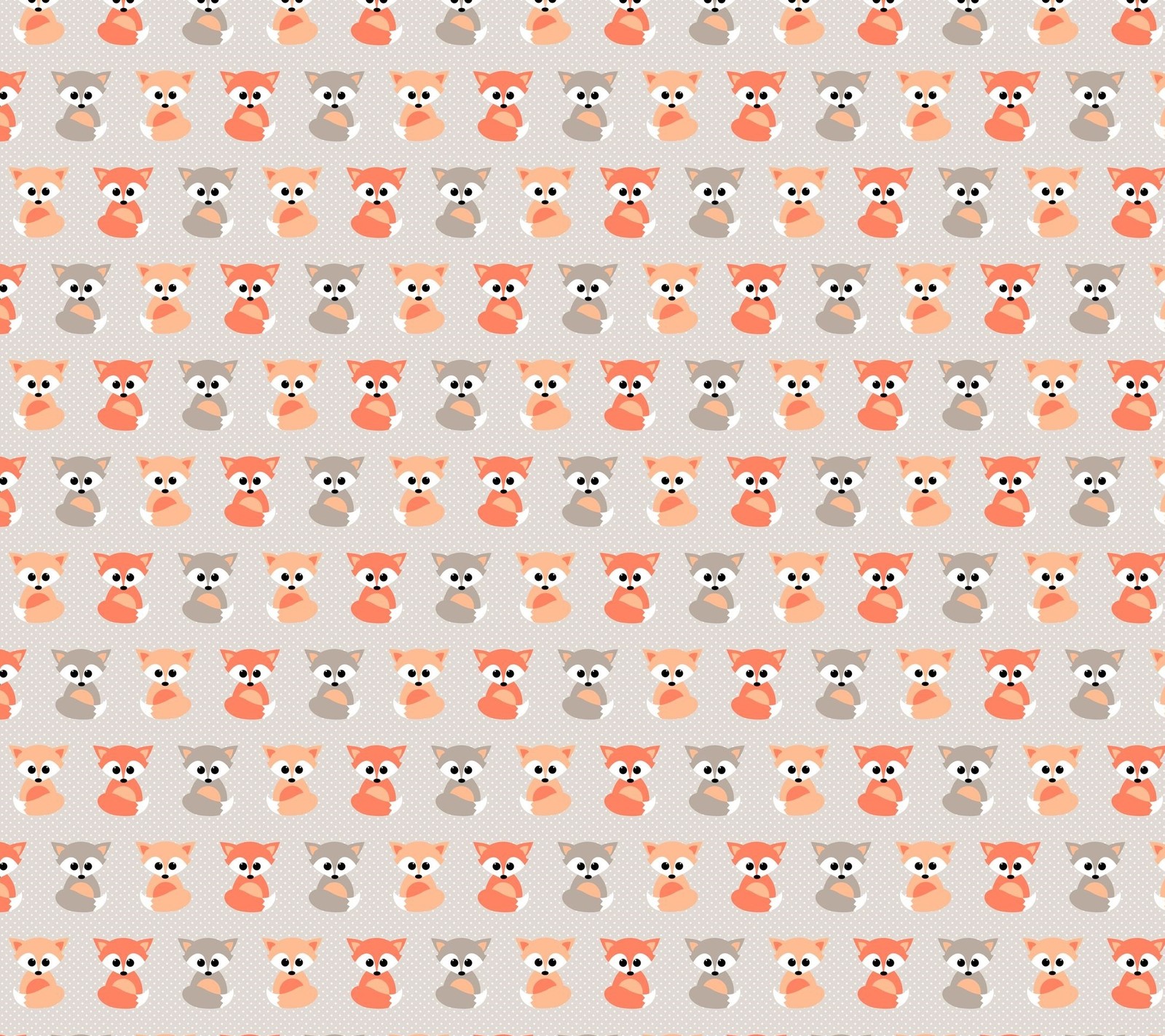 A pattern of foxes and foxes on a gray background (fox, foxes, pattern)