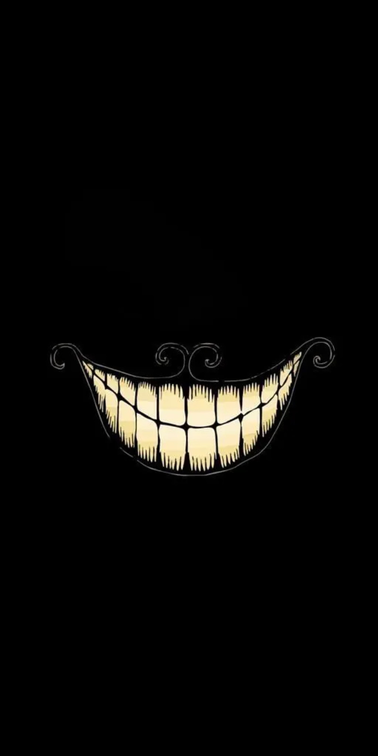 A black background with a smile drawn on it (black, black wallpaper, wallpaper)