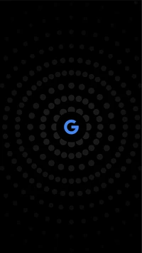 Logo de Google G con patrón de puntos circulares sobre fondo negro