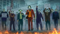 joker 2019, movie, joker, protest, joaquin phoenix wallpaper