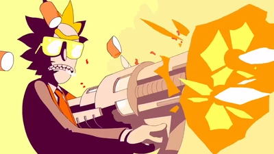 Rick Sanchez en action : libérer le chaos avec une arme futuriste