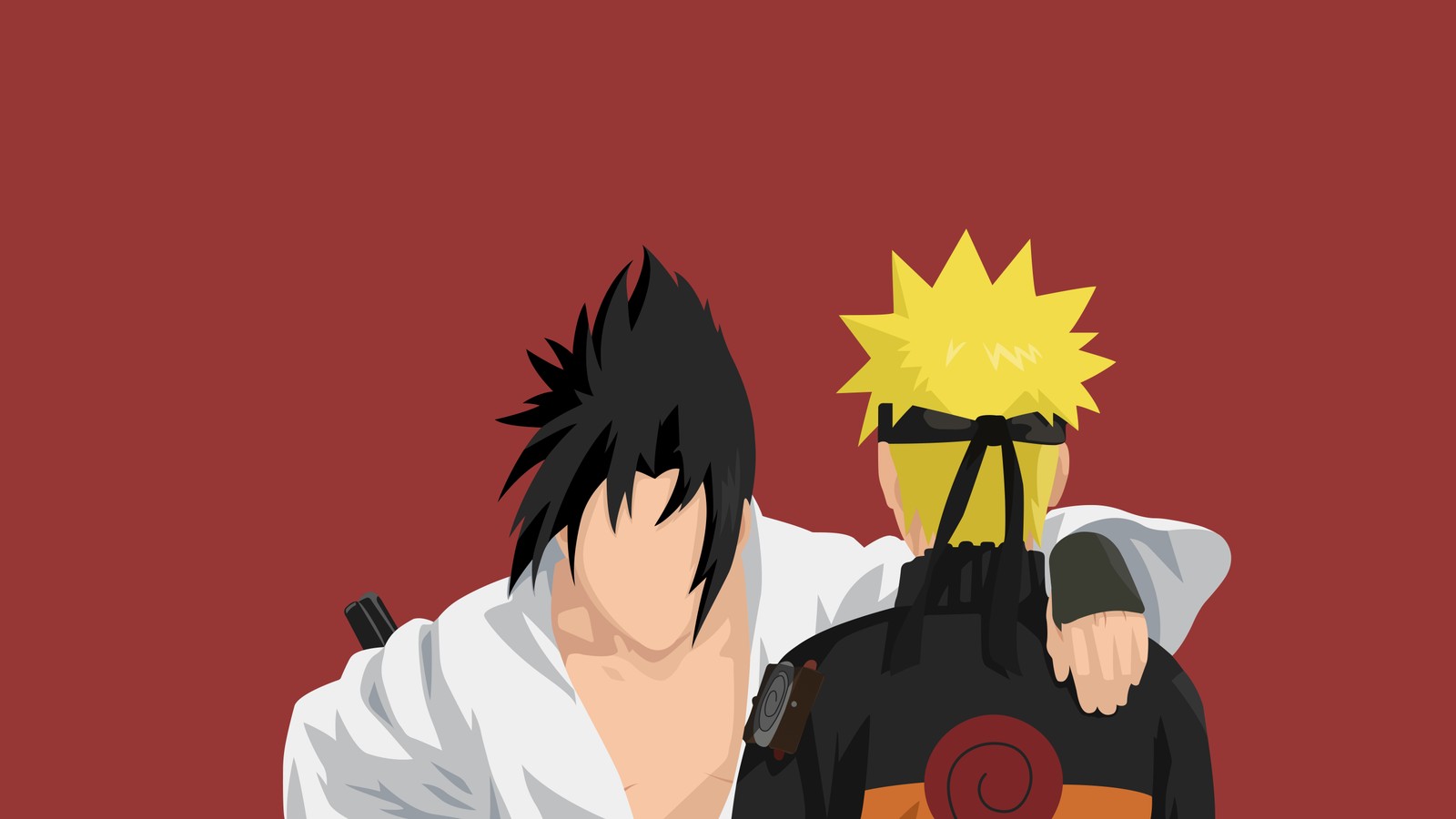 Скачать обои саске учиха, sasuke uchiha, naruto uzumaki, минималистичное искусство, безликий