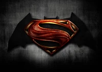 Fusion des Emblems von Batman und Superman: Eine Hommage an die Helden von DC Comics