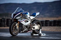 BMW S1000RR Superbike on Racing Track