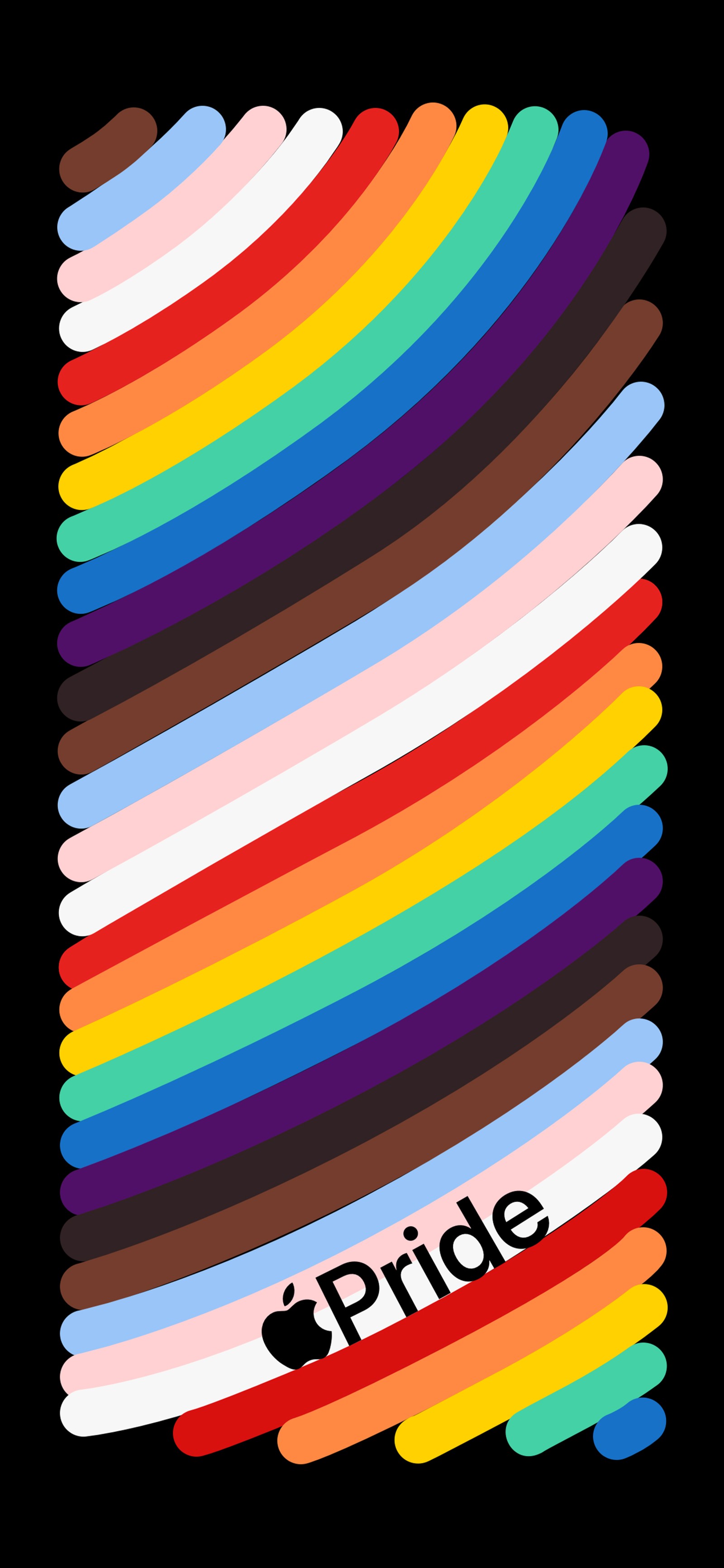 Gros plan d'une affiche colorée avec le mot fierté (pommes, pomme, apple watch, coloré, rectangle)