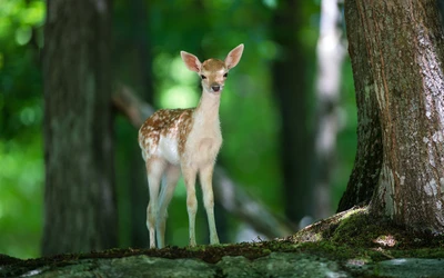 veado, fofura, fauna, animal terrestre, floresta