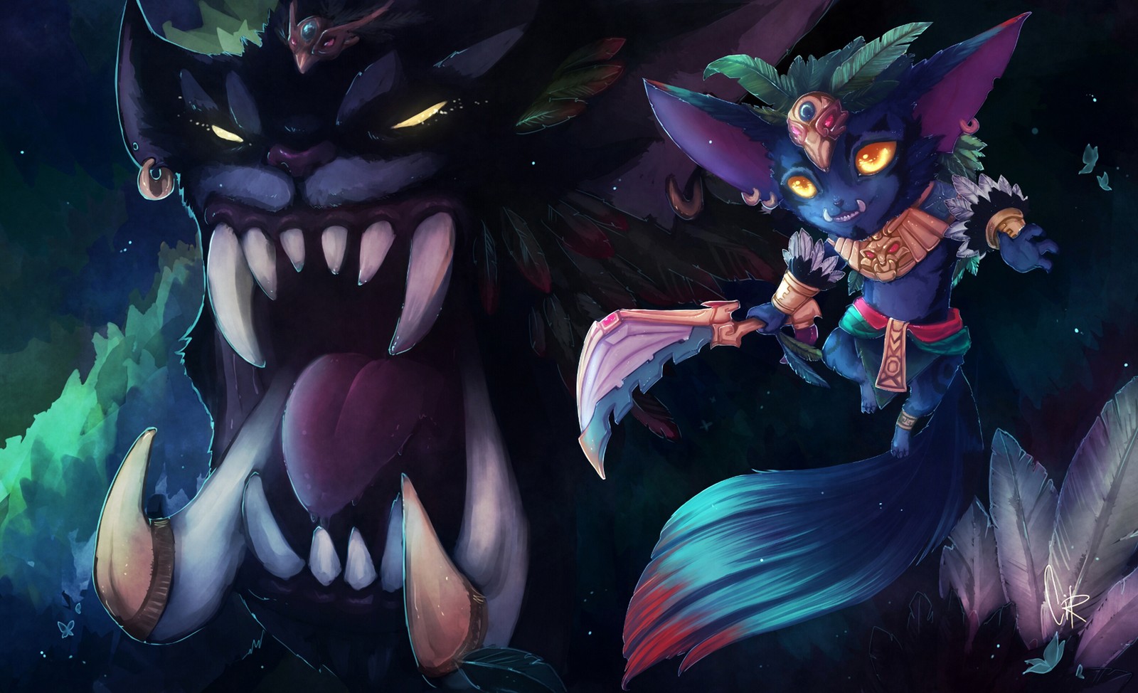 Baixar papel de parede league of legends, ilustração, demônio, criatura sobrenatural, arte