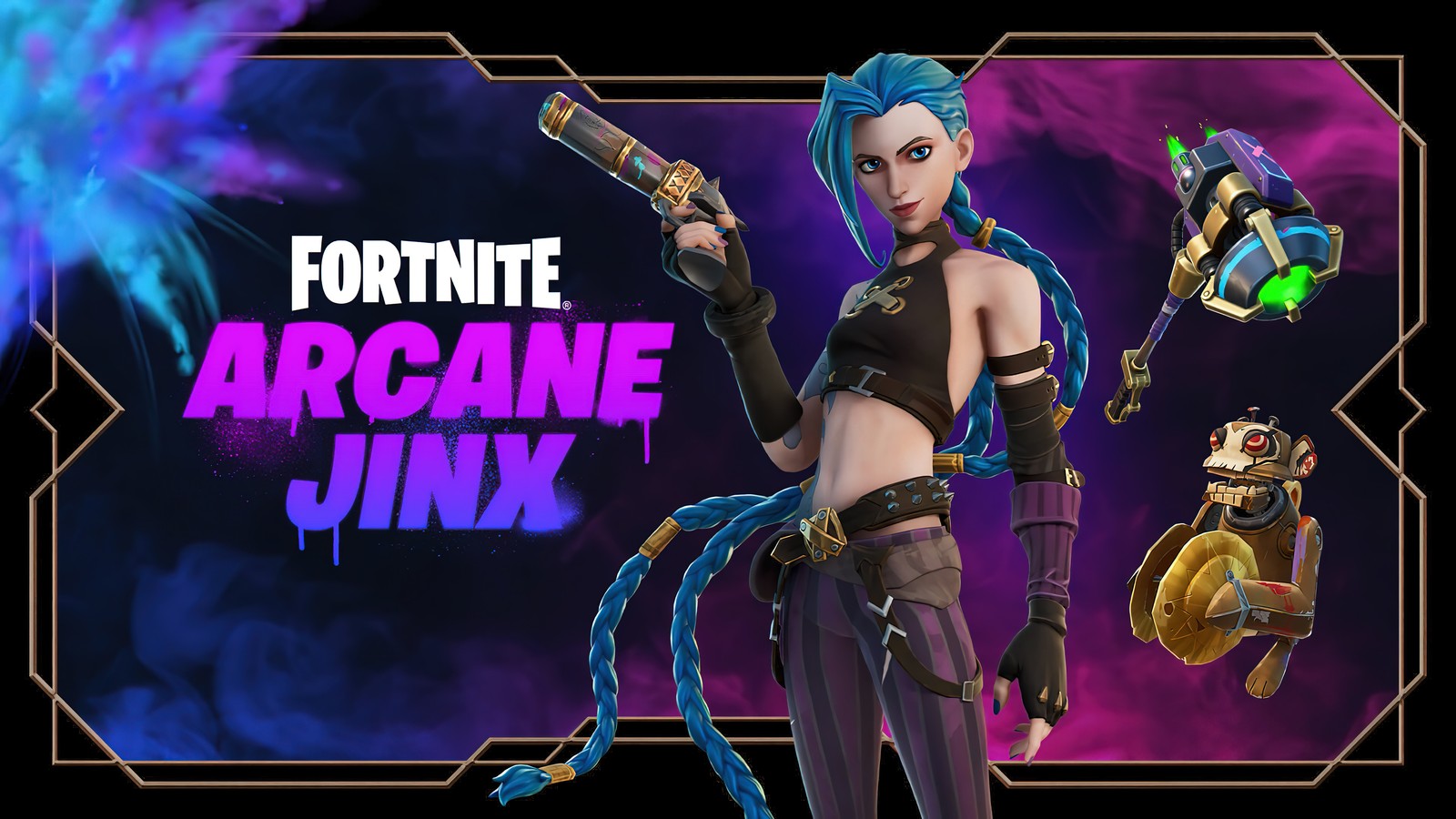 Téléchargez le fond d'écran arcane, jinx, fortnite, battle royale, jeu vidéo