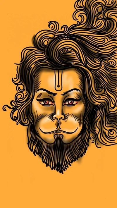 Representación artística de Bajrang Bali: Hanuman