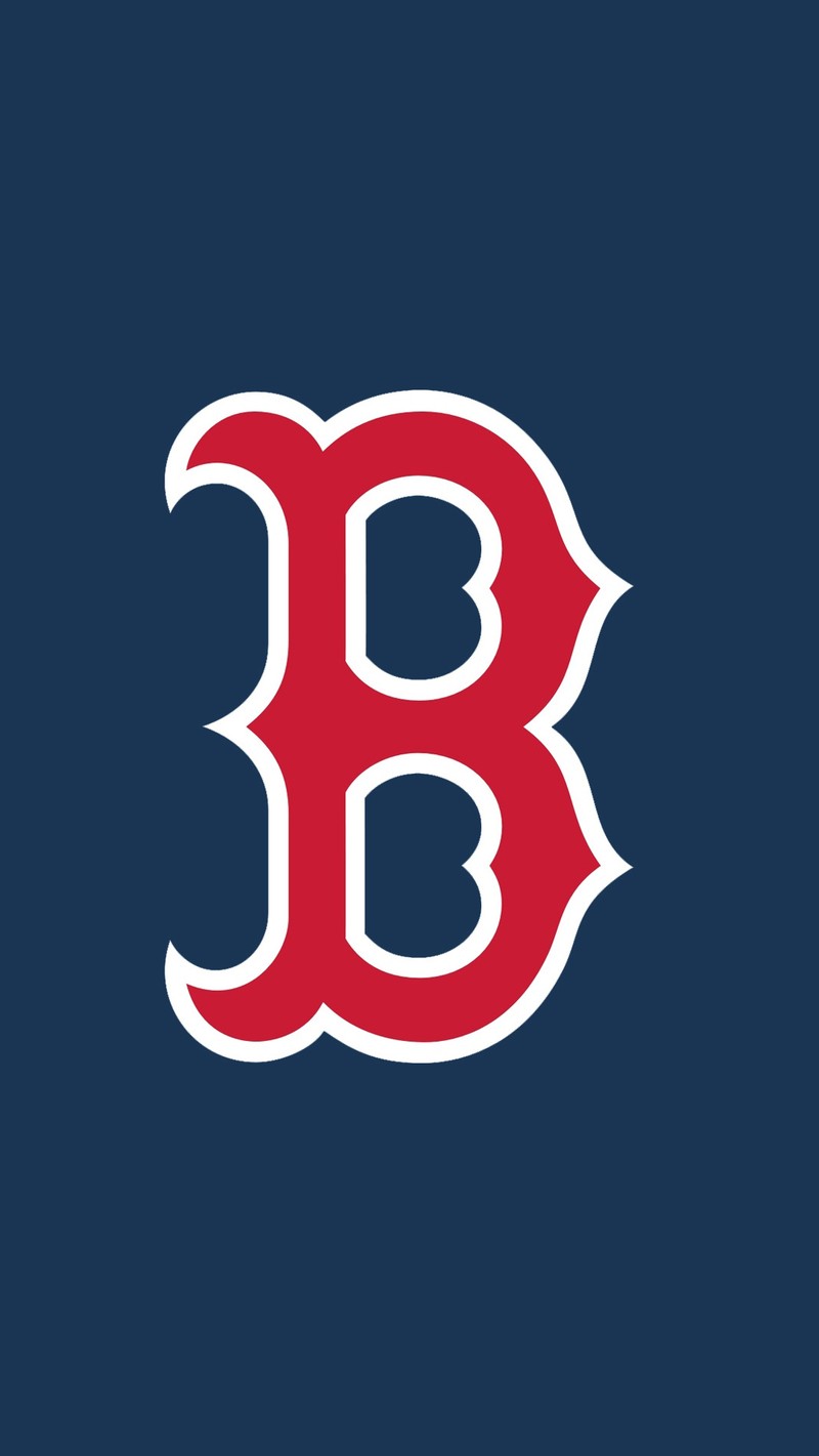 Крупный план логотипа red sox на синем фоне (бейсбол, бостон, boston, массачусетс, massachusetts)