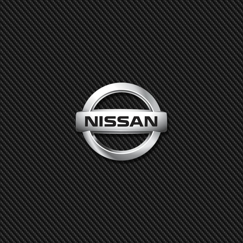 Логотип nissan на черном углеродном фоне (авто, логотип)