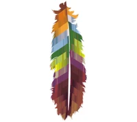 Colorful Feather Design in Geometric Patterns